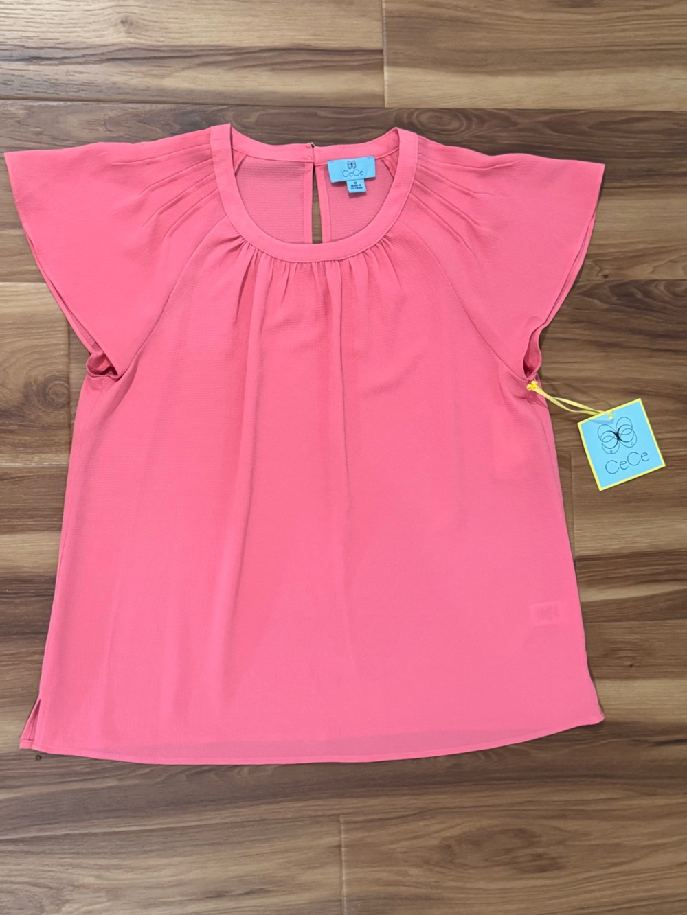 NWT CeCe Blouse - Size Med - Coral Pink